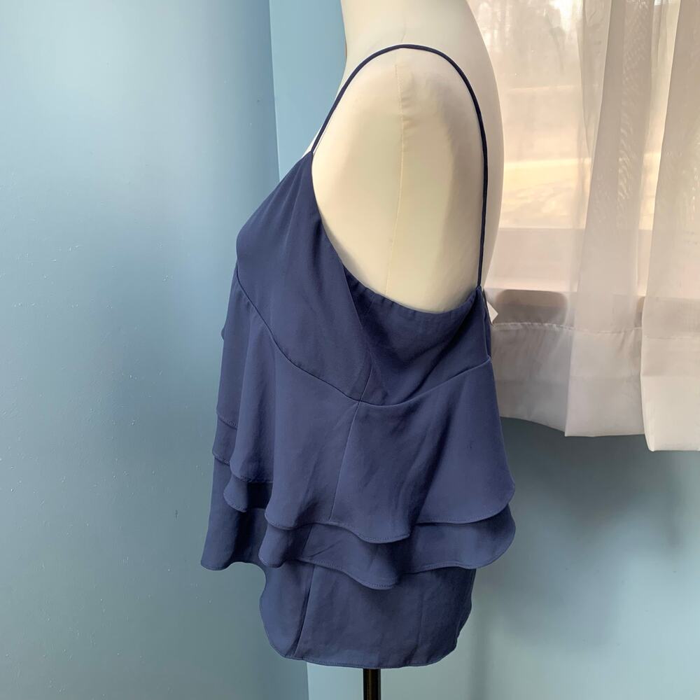 NWT J. Crew Drapey Ruffle Cami in Blue/Gray Size 10 - Picture 3 of 7